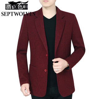 Septwolves jacket expert spring, autumn and winter new suit middle-aged men's casual one-piece suit tops large size middle-aged and old dad suitable jacket burgundy m 170 recommended 100-120 jin jin equals 0.5 kg to wear