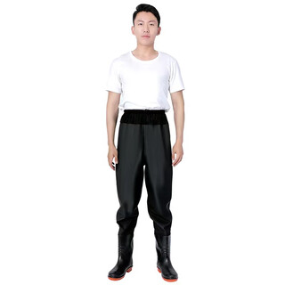 Waist-high waders, ultra-light lure equipment, sea fishing trousers, lower body, stream fishing jumpsuit, fishing clothing, black waist-high waders, size 38 (according to usual shoe size)