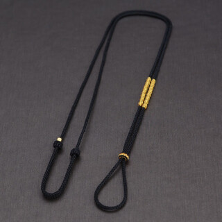 Yu ling yuln hand-woven safety buckle pendant lanyard, no-tie fine model, women's and children's necklace rope pendant with adjustable rope, no-tie fine model (black)