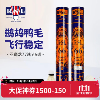 亚狮龙（RSL）羽毛球耐打日常比赛训练羽球12只装 定制款亚狮龙66号球 1筒 单筒装