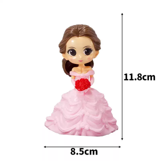 Fantasy internet celebrity castle cake decoration card cartoon prince and princess birthday plug-in dessert table ornament one-year-old accessories plastic wedding dress bell pink 10 pieces