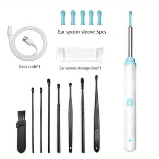 Shantou lincun visual ear pick high definition visible ear pick luminous ear pick ear picking tool ear cleaning artifact new waterproof high definition no delay white + 8-piece set