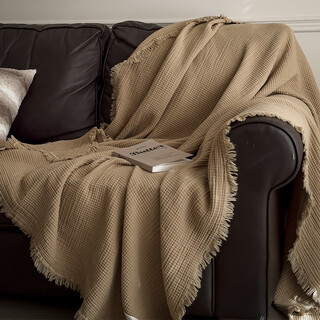 Mojy blanket winter thickened plus velvet single person can sleep naked cotton knitted fringe blanket sofa blanket high-end office yaju-kakaki skin-friendly soft long-lasting washable 80x130cm baby gauze blanket a class naked sleeping grade pure