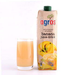 Greek imported agros fruit juice drink family size banana juice 1l
