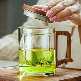 Niye tea cup glass green tea cup tea water separation heat-resistant thickening with filter men's office personal use high-end