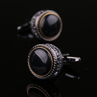 Lieshang cufflinks, cuffpins, men's cuff french shirt cufflinks, cufflinks, cufflinks, black gemstones