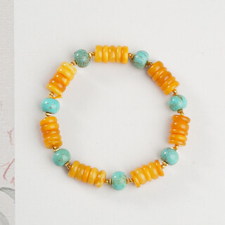 Potala palace unique beeswax green pine bracelet for men and women 925 silver disc to play transfer bead bracelet birthday gift for girlfriend