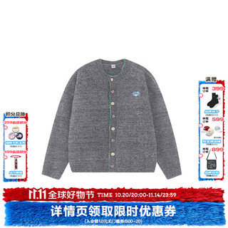F426 zhao lusi same style national fashion brand autumn casual loose lazy fun button cardigan sweater dark gray s