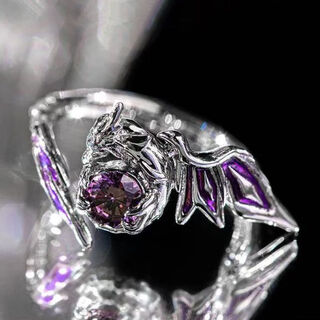 Death dragon ring star dome railway death dragon poluce theme impression customized ring xia die animation peripheral secondary ring silver plated version (not easy to fade