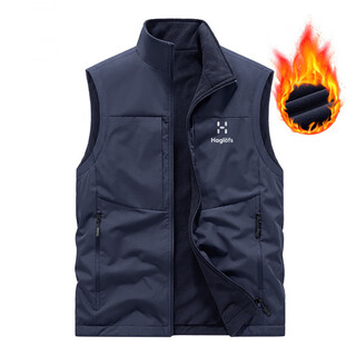 Haglofs matchstick plus velvet vest for men in autumn and winter reversible polar fleece warm vest fishing vest trend dark blue 5xl 85-210jin jin equals 0.5 kg