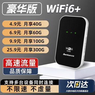 本腾充电宝随身WiFi6移动无线WiFi6免插卡便捷式高速热点路由器无限通用流量不限速全国高速流量 【豪华版 套餐】-WiFi6强化版 1