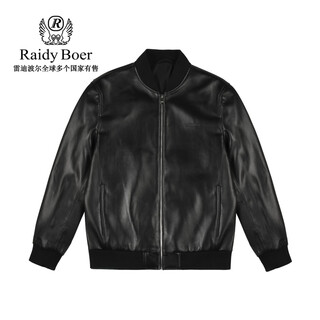 Radibol leather jacket for men spring and summer new style embossed logo sheepskin baseball collar men's leather jacket jacket black s 165_46_