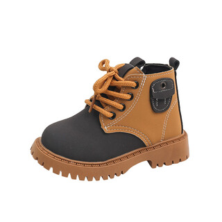 Terranis yangma recommends boys' martin boots for autumn and winter new style boys' single boots children's boots british leather boots baby school gray 21_inner length 13cm