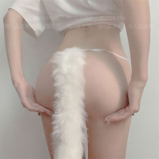 Fox cat tail sexy fat sub-low-waisted japanese underwear female sexy fox tail couple tail thong white 120jin jin equals 0.5kg within