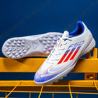 Athleta low-top football shoes men's broken nails tf short nails children's student competition training sports shoes non-slip white blue r2469 broken nails 36