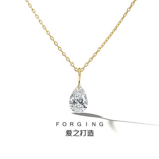 Quan yin pure 18k gold needle pull necklace for women perforated moissanite clavicle set 520 gift for girlfriend water drop pendant + necklace set