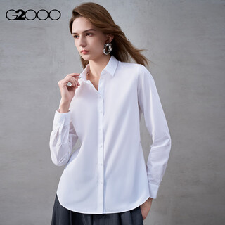 G2000 delivery tie/cotton blended/same style in stores women's 2025 autumn and winter commuting long-sleeved shirt