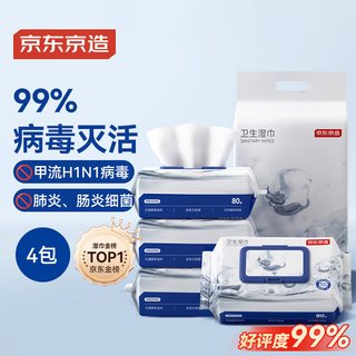 Jingdong tokyo-made antiseptic wipes 80 pieces * 4 packs. disinfectant wipes. non-alcoholic wipes can inactivate 99% of viruses.