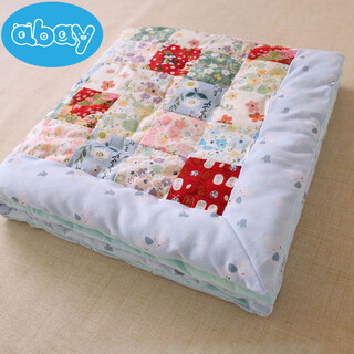 Abay baby pure cotton baijia quilt handmade patchwork spring and summer kindergarten baby cotton quilt four seasons style baifu quilt jixiang blue (removable quilt-autumn and winter style) 120*150