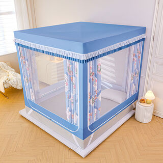 Yusenyi blackout curtain back to bottom bed mosquito net door anti-fall reinforced thickened bracket square tent bedroom poster 2406 special edition 180 wide x 220 long x 170 high thickened bracket