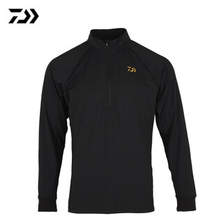 Daiwa dayiwa fishing clothing de-6225cs long-sleeved shirt luya autumn and winter round neck t-shirt light base shirt black xl