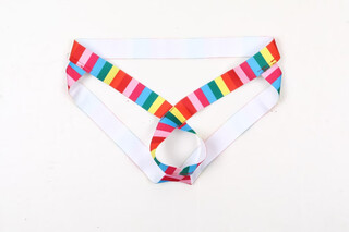 Ciokicx sexy low-waist men's underwear jj hip lift ring thong hip lift hollow double thong e067 rainbow m european size (1.9-2.2 feet