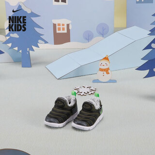 Nike (nike) caterpillar baby plush sneakers for boys and girls in winter, lightweight soft sole slip-ons nike do5888