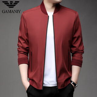 Ax armani jacket men's jacket spring and autumn style young and middle-aged men's casual baseball collar top men's business jacket red l 175