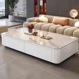 Gupujia slate coffee table living room hospitality tea table handle-free household small apartment light luxury floor-standing large tea table tv cabinet combination
