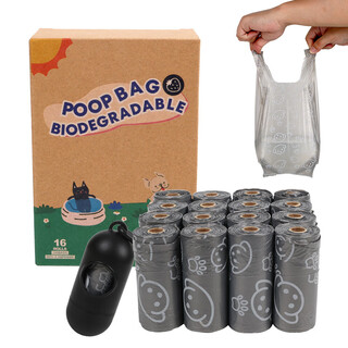 New roll portable vest bag, biodegradable garbage bag, baby diaper bag, universal tote bag, small garbage bag, 16 rolls, extra points, portable vest bag