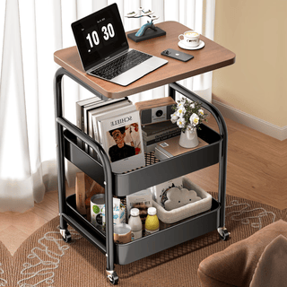 Shanshan wood art coffee table living room small bedside table bedside table bedroom movable storage rack home side table small cabinet