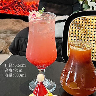 Yusen yifeng short glass cocktail cup drink cup soda sparkling water cup beverage mixing cup feeling tall juice cup 380ml