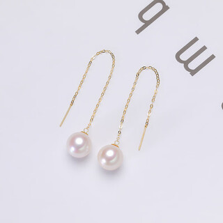 Fall in love with the heart 18k gold pearl ear wire au750 color gold freshwater pearl ear wire versatile sense rose gold