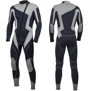 Zailu men's and women's one-piece wetsuit warm swimsuit swimming and surfing wetsuit black gray front zipper l150 xl xl