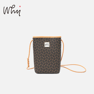 Why2025 new fashion one-shoulder bucket bag women's high-end niche simple drawstring mobile phone crossbody bag brown