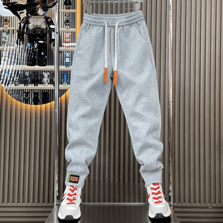 Septwolves wolf shadow pi shuai autumn men's new solid color casual pants trendy brand elastic waist leggings harem pants versatile sports pants for men gray 30 115-125