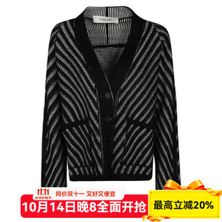 Golden goose women's sweater warm and breathable short autumn and winter daily cardigan retro black one size | medium