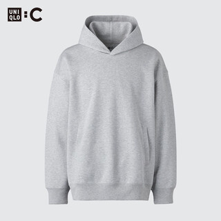 Uniqlo cooperation model/men's and women's loose hooded sweatshirt/long-sleeved sweatshirt 482309 03 gray l