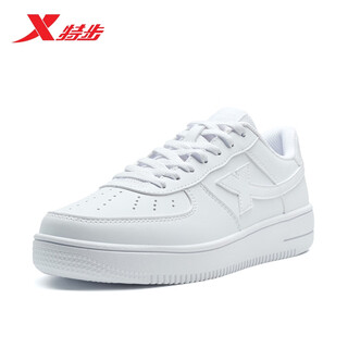Xtep couple men's and women's sneakers white shoes air force one winter leather warm sports sneakers casual shoes