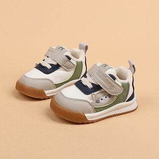 Dr. jiang toddler shoes 2025 new winter boys and girls plus velvet warm infant and children functional shoes 6161 plus velvet green cut label and remove the cabinet 13 cm inner length 18 yards