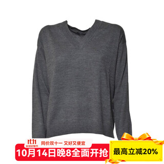 Max mara women's sweater, warm, breathable and thickened, autumn and winter daily knitted simple gray one size fits all | small
