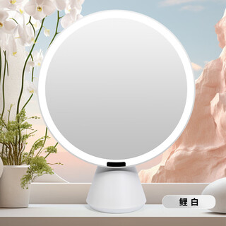 Oa large round mirror led makeup vanity mirror desktop smart with light fill light desktop beauty mirror direct from manufacturer pure white