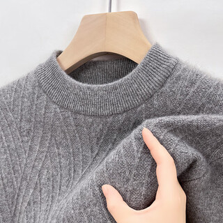 Deer king optim winter 100 pure cashmere sweater men's thickened bottoming sweater dad's mid-collar red large size sweater light black card s 160 recommended 95/115jin jin equals 0.5 kg