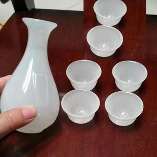 Suzhou suet jade ceramic wine cup household set wine dispenser wine pot palace jade wine cup chinese small wine set white jade 1 white jade single lotus wine dispenser plus 6 cups 7 pieces