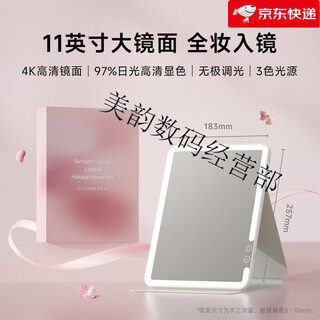 Doco lab new product doco makeup mirror portable folding mirror led dressing table desktop travel smart dressing 11 inch - pink