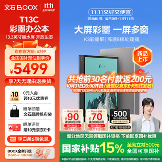 BOOX文石电纸书T13C 13.3英寸彩色墨水屏电子书阅读器电子纸 AI彩墨快刷轻薄大屏平板电脑智能办公本
