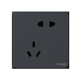 施耐德皓呈系列雅致黑斜五孔插座 A3T426_10USA_DG_C1 斜五孔插座 A3T426_10USA_DG_C1 皓呈黑