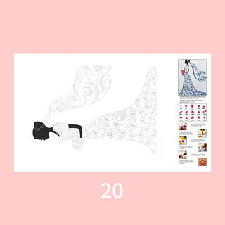 Shantou lincun a416k quilling paper drawing set manufacturer quilling paper drawing wholesale quilling paper line drawing work base diy 16k-wedding dress girl