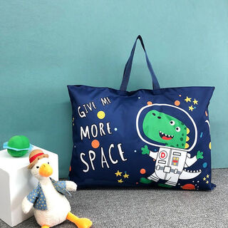 Wing fantasy kindergarten quilt storage bag children's entrance luggage bag cotton quilt clothes bag waterproof large capacity green space dragon collection and purchase to get a name tag oxford cloth large size 62*44 suitable for summer thin quilts/blankets