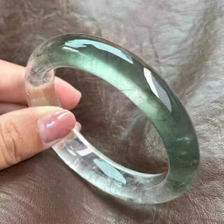Burmese jadeite glass type clear water floating flower bracelet laokeng ice type positive circle floating green jade bracelet a genuine women's model